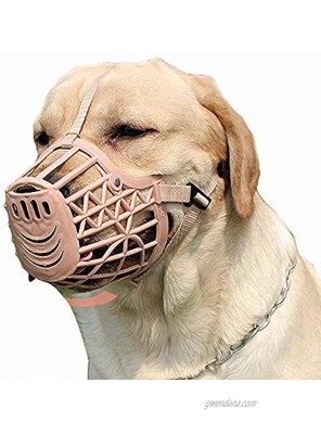 LUCKYPAW Dog Muzzle Basket Cage Muzzle for Small Medium Large Dogs to Stop Licking Biting and Chewing