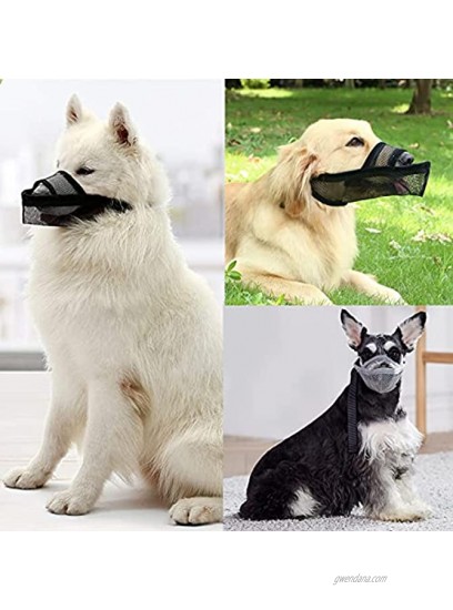 LUCKYPAW Dog Muzzle for Small Medium Large Dogs Dachshund Shepherd Labrador Air Mesh Muzzle for Biting Chewing and Grooming