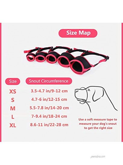 LUCKYPAW Nylon Dog Muzzle Anti-Biting Barking Secure Fit Dog Muzzle Mesh Breathable Dog Mouth Cover for Small Medium Large Dogs M Red