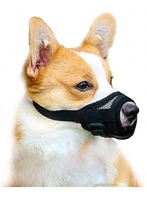 Mayerzon Dog Muzzle with Adjustable Velcro to Prevent Biting Barking and Chewing Air Mesh Breathable Pet Muzzle for Small Medium Large Dogs