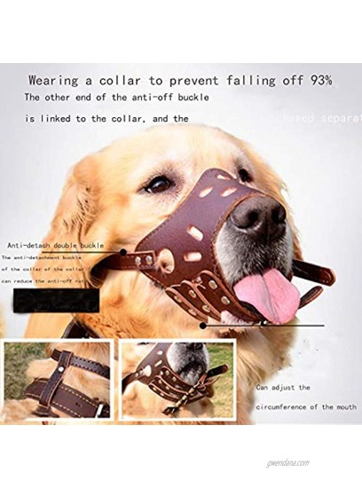 OUKEYI Adjustable Dog Muzzle Anti Bite Mouth Guard Covers Anti-Called Muzzle Masks Pet Mouth Bite-Proof Mask Brown