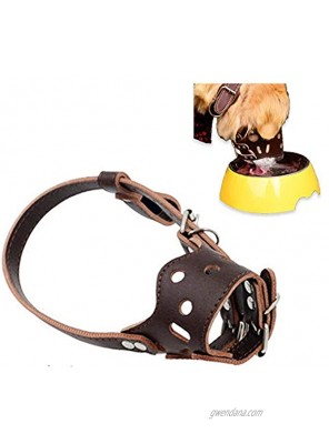 OUKEYI Adjustable Dog Muzzle Anti Bite Mouth Guard Covers Anti-Called Muzzle Masks Pet Mouth Bite-Proof Mask Brown