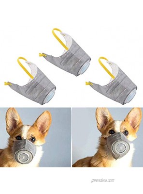 PeSandy Adjustable Dog Respirator Muzzle 3 PCS Breathable Dog Protective Muzzle for Small to Large Dogs Filter Air Pollutants Anti Fog Anti Dust Anti Secondhand Smoke Pet Respirator Muzzle
