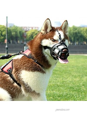 SHUNAI Pet Dog Muzzle Soft Basket Rubber Muzzle Dog Ergonomics Small Medium Large Dog Muzzle to NO Biting Chewing Barking Adjustable Breathable Drinkable