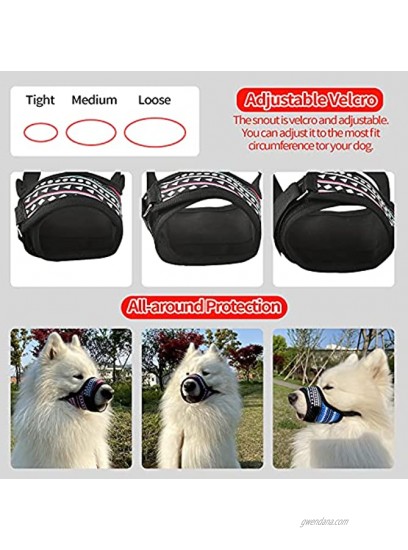 TANDD Dog Muzzle Soft Nylon Muzzle Anti Biting Barking Breathable Pattern Muzzle Safely Secure Comfort Fit Dog Muzzles for Small Medium Large Dogs