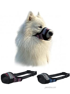 TANDD Dog Muzzle Soft Nylon Muzzle Anti Biting Barking Breathable Pattern Muzzle Safely Secure Comfort Fit Dog Muzzles for Small Medium Large Dogs
