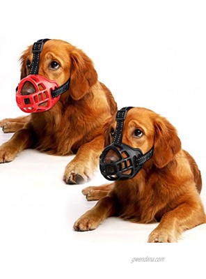 Weewooday 2 Pieces Dog Muzzle Breathable Basket Muzzle Soft Silicone Dog Mouth Cover with Adjustable Straps for Small Medium Dogs Prevent Barking Biting