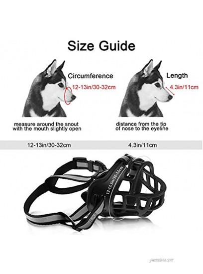 Weewooday 2 Pieces Dog Muzzle Breathable Silicone Basket Muzzle Dog Mouth Cover with Adjustable Straps for Day and Night Anti-Biting Barking and Chewing