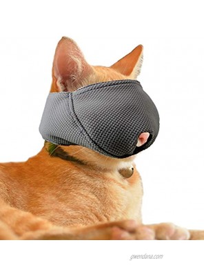 wintchuk Cat Muzzle with Breathable Mesh Cat Mouth Guard Muzzle for Prevent Biting Chewing Grooming