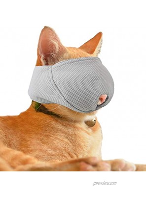 wintchuk Cat Muzzle with Soft Flexible Fabric Cat Mask Mouth Guard Muzzle for Prevent Biting Chewing Grooming Anti Scratch