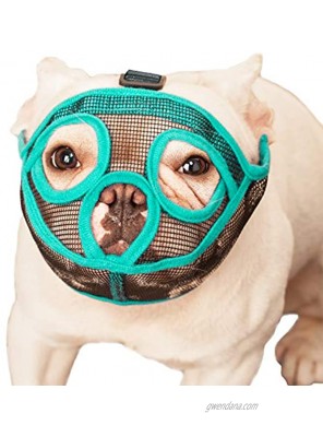 wintchuk Short Snout Dog Muzzle Mesh Bulldog Muzzle Anti-Biting Barking Chewing Adjustable