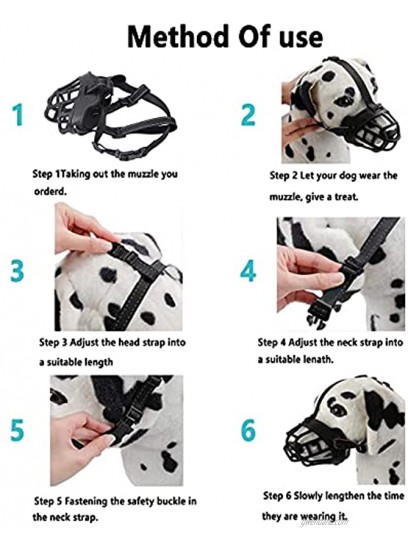YAODHAOD Dog Muzzle Soft Silicone Basket Dog Muzzles Prevent Barking Biting and Chewing Allow Drinking and Panting Adjustable Straps with Reflective Neck Straps