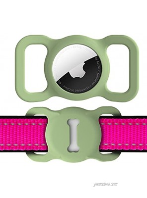 Air Tag Case for Apple Tag,DLENP Air Tag Apple Protective Cat Dog Collar Airtags Holder,Silicone AirTag GPS Tracking Accessories,Air Tags with Bone Pattern1 Pack Green