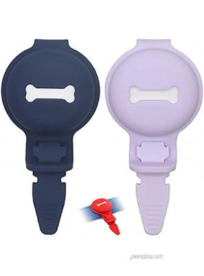 Air Tag Dog Collar,Adjustable Air Tag Holder for Pets ,Air Tag Holder Portable Anti-Lost Air Tag Case Cover for Air Tag Dog Collar HolderBlue & Purple