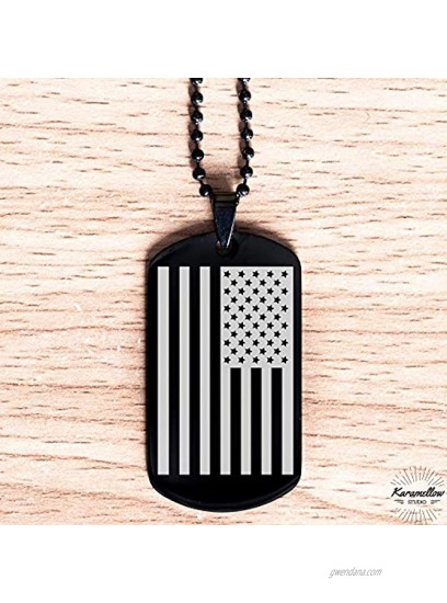 American Flag Dog Tag Necklace US National Flag USA Patriot Jewelry Army Card Stainless Steel Pendant Necklace Dog Tag