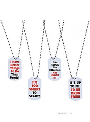 Fun Express Red Ribbon Dog Tags Jewelry Necklaces Dog Tag Necklaces 12 Pieces