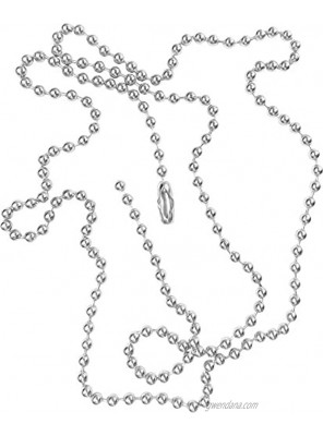 Military Dog Tag Nickel Plated Steel Ball Beaded Chain Replacement Ball Chain 30 Inch