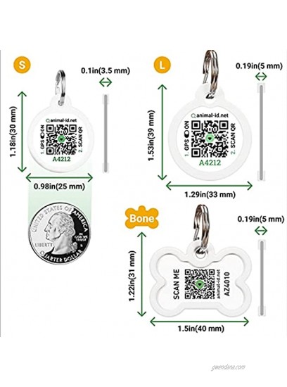 QR Dog Tags for dogs and Cats Small Dog Tag & Cat Tag GPS Pet Id Tag Scannable QR Pet Tags for Location Cat Id Tag & Dog Id Tag with Online Profile Funny Dog Tags from Animal ID Tags