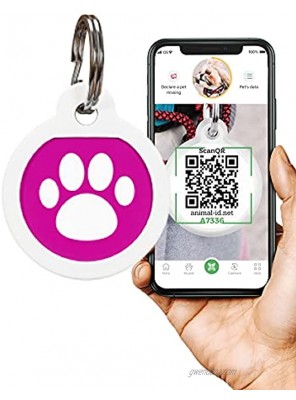 QR Dog Tags for dogs and Cats Small Dog Tag & Cat Tag GPS Pet Id Tag Scannable QR Pet Tags for Location Cat Id Tag & Dog Id Tag with Online Profile Funny Dog Tags from Animal ID Tags