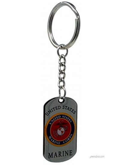 Ramsons Imports United States Marine Corps USMC Stainless Steel Military Dog Tag Keychain New