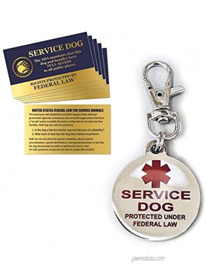 Service Dog Protected Under Federal Law Round Hanging ID Tag Includes Five Service Dog Law Cards