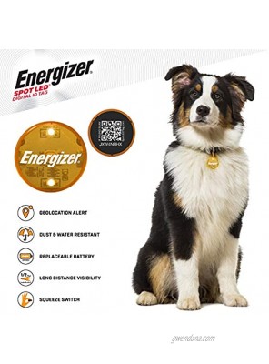 SPOT LED Energizer Digital Pet QR Recovery ID Tag IP65 Water and Dust Resistant with Half Mile Visibility