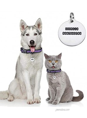 STVK Dog tag [DIY] Let Your Dog Become a pet ID Card Engraved with a Personalized Dog ID Card Lightweight Customized cat and Dog Name tag Round Design Stainless Steel pet tag，Small Size