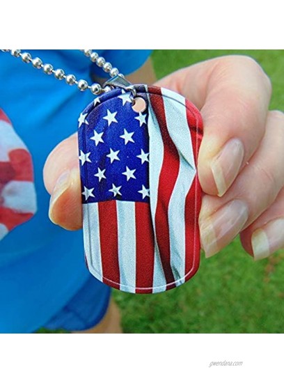 tags4causes American Flag Necklace & Key Chain | Two-Sided Print | Stainless Steel | Small Tags. Big Changes.