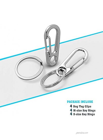 XBD Dog Tag Clips Quick Clip with Rings Easy Change Pet ID Tag Holder for Dog Pets Collars and Harnesses.
