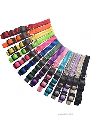 14 PCS Puppy ID Collars Nylon Soft Identification Colorful Adjustable Breakaway Safety Whelping Litter Collars for Pups with Record Keeping Charts 14pcs Set