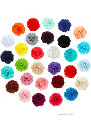 30 Pieces Dog Multi-Color Charms Flowers Dog Collar Flowers Pet Flower Bow Ties for Puppy Dog Cat Collar Grooming Accessories 30 Colors 1.97 Inch