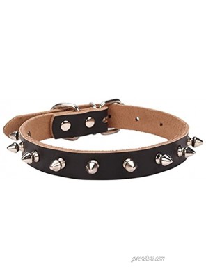 Aolove Basic Classic Adjustable Genuine Cow Leather Pet Collars for Cats Puppy Dogs