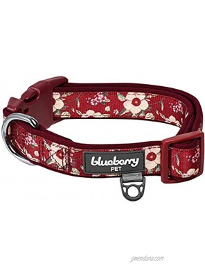 Blueberry Pet 10+ Patterns Soft & Comfy Flower Print Neoprene Padded Dog Collars