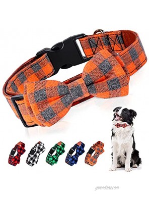 Dog Bow Tie Plaid Dog Collar Apasiri Dog Collar with Bow Tie Cat Bowtie Adjustable Soft Pet Bow Tie for Small Dogs Cat Best Gift