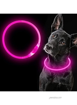iTayga LED Dog Collar USB Rechargeable Light Up Dog Collar Adjustable TPU Pet Collars for Large Medium and Small Dogs