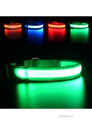 MASBRILL LED Dog Collar,Night Collar Dog DC Rechargeable Waterproof Durable Glowing Dog Collar 4 Colors for Choice