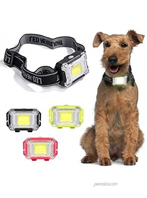 NVTED 3 Pack Dog LED Collar Light 3 Flashing Model Bright Dog Safety Light with Adjustable Elastic Band for Night Walking & Outdoor Sport