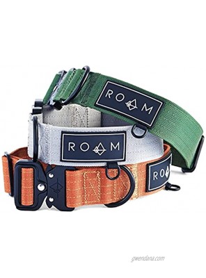 ROAM Premium Dog Collar Adjustable Heavy Duty Nylon Collar with Quick-Release Metal Buckle