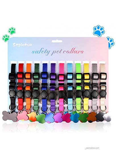 Upgraded Puppy Collars for Litter Puppy ID Collars Whelping Supplies Soft Nylon Breakaway Coloured Collars with 12 ID Tags and 6 Record Keeping Charts