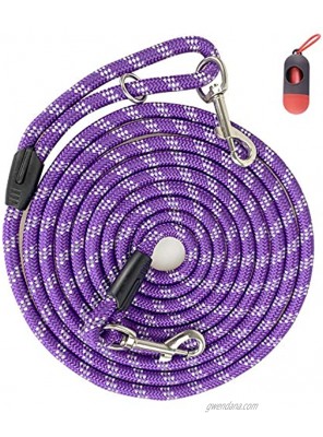 Codepets Long Rope Dog Leash for Dog Training 12FT 20FT 30FT 50FT Reflective Threads Dog Leashes Tie-Out Check Cord Recall Training Agility Lead for Large Medium Small Dogs