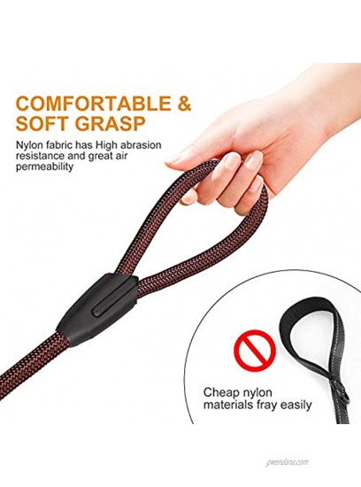Dog Leash Slip Lead Dog Leash Extremely Durable and Waterproof Heavy Duty Control Safety 2 in 1 Rope Training Dog Leashes Perfect for Small Medium Large Dogs Black