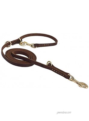 Durable Multi Function 8ft Dog Leash Genuine Leather Leash Hands Free Leash Dog Training Leash for Small Medium and Large Dogs