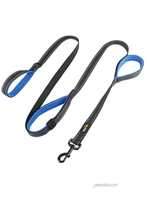 Idepet Dog Leash 3 Handles 6ft Traffic Padded Pet Training Walking Lead Heavy Duty Reflective Leash for Large,Medium and Small Dogs （Blue）