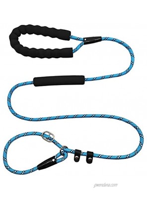MayPaw Slip Leash for Small Dogs Puppy Anti-Choking Training Leash with Traffic Handle for Control 5FT x 1 4" Rope Leash with 2 Padded Handle and Highly Reflective Threads