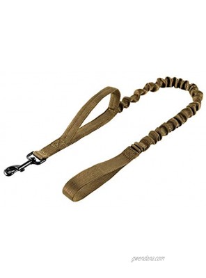 OneTigris Tactical Dog Training Leash Bungee Leash with 2 Control Handle Quick Release Nylon Leads Rope