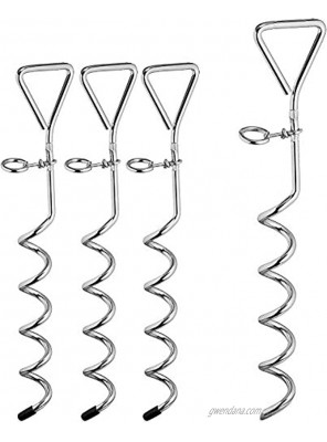 A&A Metal Spiral Anchor Tie-Out with Ring Spiral Stake,Pack of 4,Dog Anchor for Yard