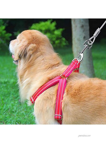 AvoDovA 10ft 3M Dog Tie Out Cable PVC Covered Premium Steel Spiral Dog Tie Out Cable for Dogs up to 176lbs Suitable for All Breeds Extension Wire Tie Out Cable for Yard or Camping Red
