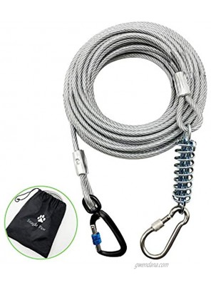 Dog Runner for Yard Dog Tie Out Cable,Dog Run Leash with Spring,30 50FT Durable & Lightweight Swivel Hook for Yard and Camping,Rust-Proof Pet Runner Lead for Medium & Large Dogs