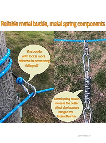 Dog Tie Out Cable for Camping -100ft Heavy Duty Overhead Trolley System Dog Rope Toys with Big Spring Pole Kit for Dogs up to 200lbs Portable Reflective Dog Lead Line for Yard Park and Outdoor