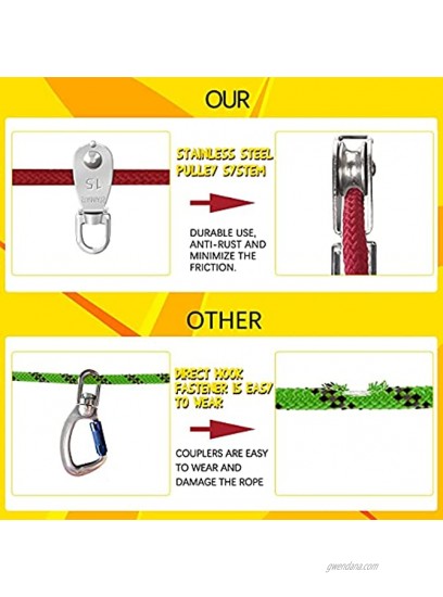 Dog Tie Out Cable for Camping Petilala Dog Run Cable System with 50 Feet Heavy Dog Lead and 6.5 Feet Dog Run Rope Dog Runner for Yard Camping and Outdoor and for Large Medium Small Dogs